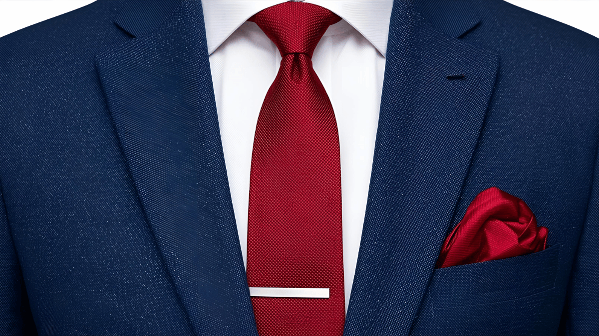Classic Pairing Blue Suit with a Red Tie