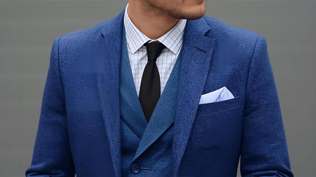 Sophisticated Look: Blue Suit with a Black Tie