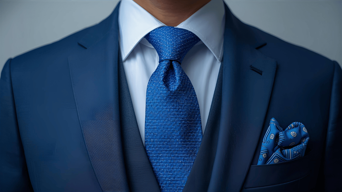 Tonal Harmony: Blue Suit with a Blue Tie