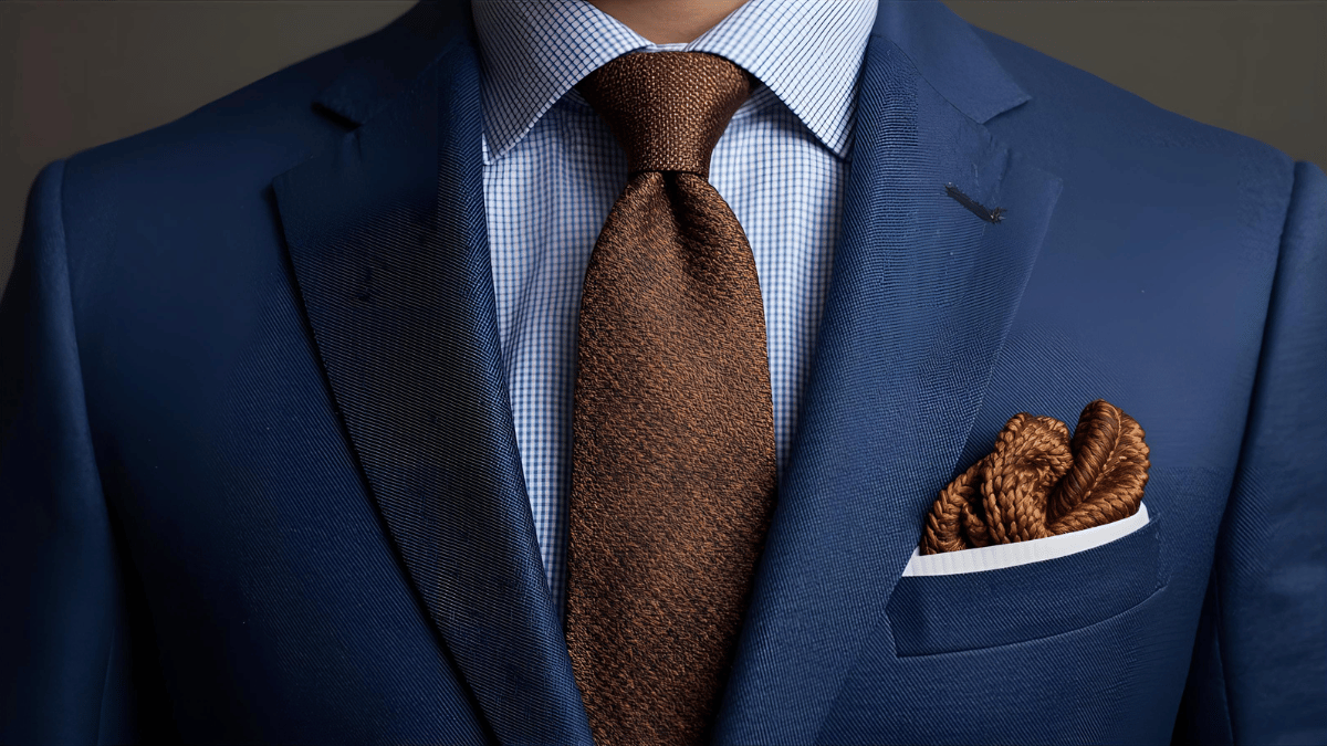 Warm Tones: Blue Suit with a Brown or Tan Tie